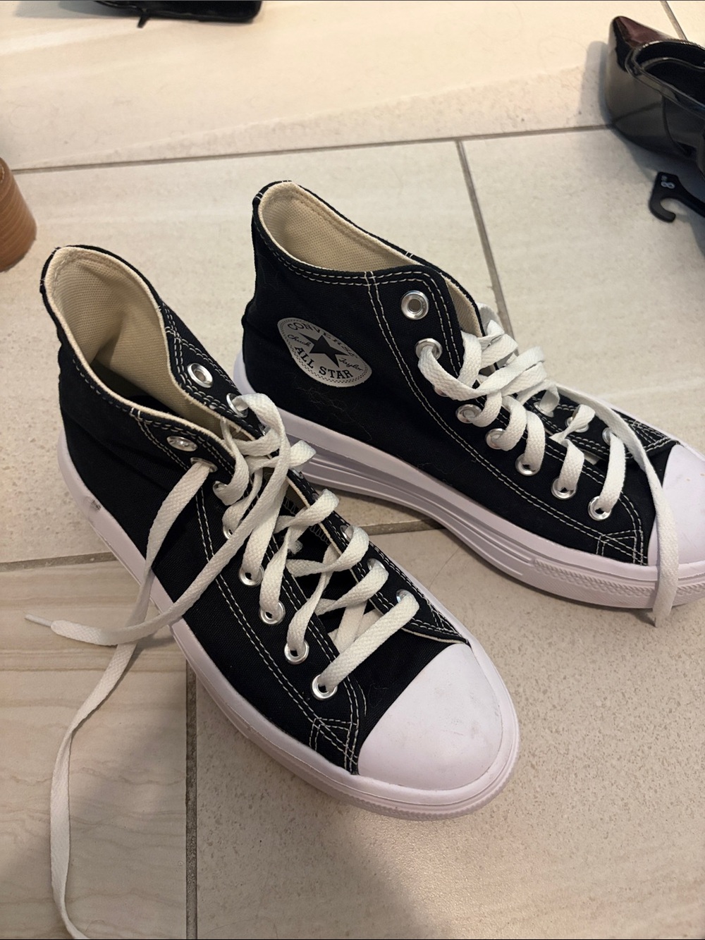 Classic High-Top Canvas Sneakers in Black and White